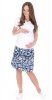MijaCulture - Maternity pregnancy elegant skirt with flowers 1044/M64  Blue